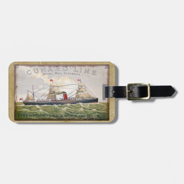 Vintage Cunard Line Royal Mail Steamers Luggage Tag (Front Horizontal)