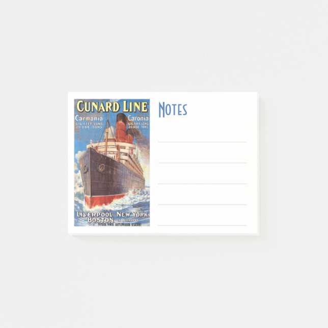 VINTAGE CUNARD OCEAN LINER TRAVEL NOTES (Front)