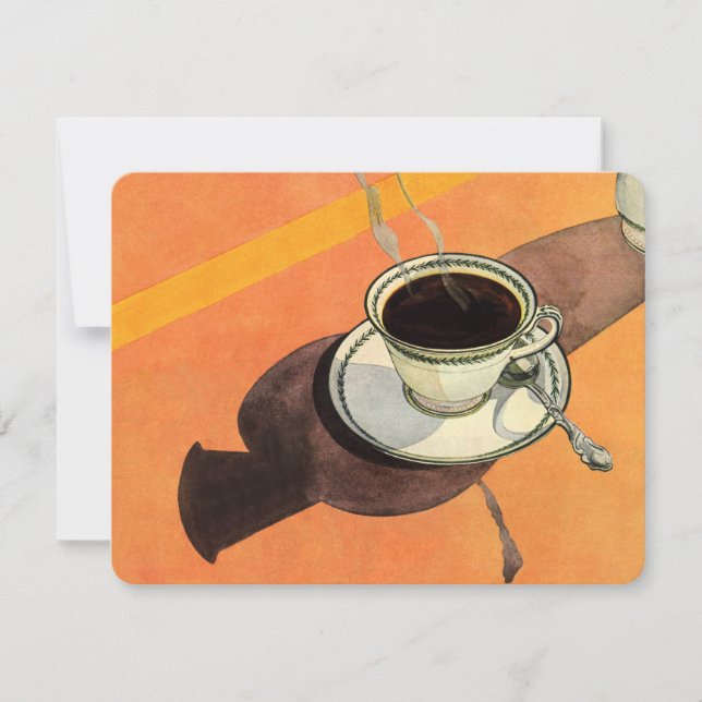 Vintage Cup of Coffee, Saucer, Spoon, Retro Diner (Front)