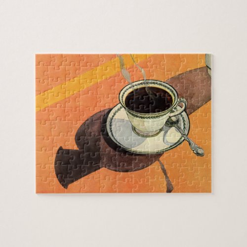 Vintage Cup of Coffee Saucer Spoon Retro Diner Jigsaw Puzzle