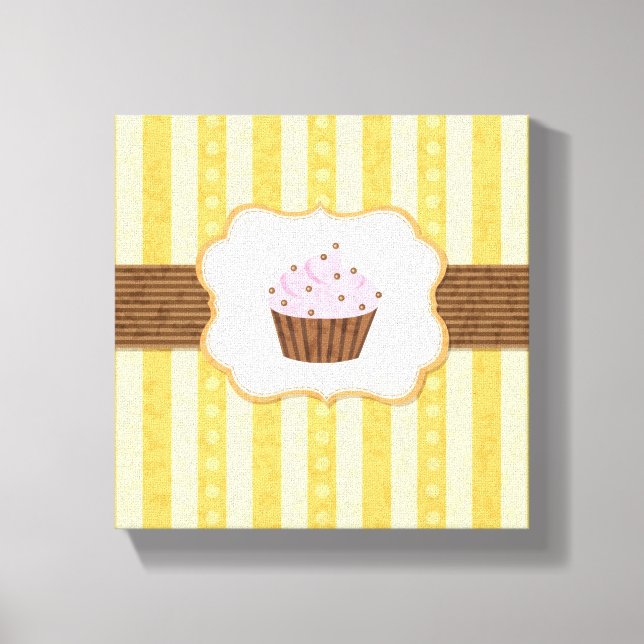 Vintage Cupcake Background Canvas Print (Front)