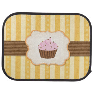 Vintage Cupcake Background Car Mat