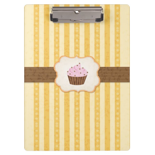 Vintage Cupcake Background Clipboard (Front)