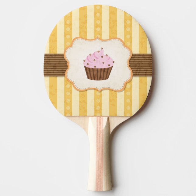 Vintage Cupcake Background Ping-Pong Paddle (Front)