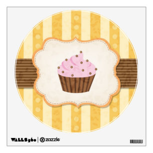 Vintage Cupcake Background Wall Sticker