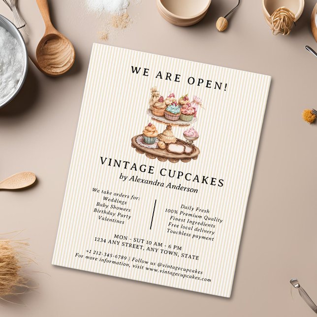 Vintage Cupcake Retro Bakery Flyer (Vintage Cupcake Retro Bakery Flyer)