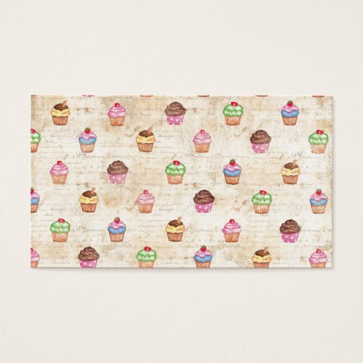 Customizable Vintage Cupcakes Business Card Templates