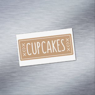Vintage Cupcakes Bakery Emblem Design Business Card Magnet