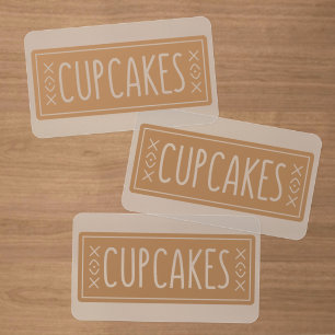 Vintage Cupcakes Bakery Emblem Design Clear Business Cards