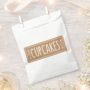 Vintage Cupcakes Bakery Emblem Design Favor Bag