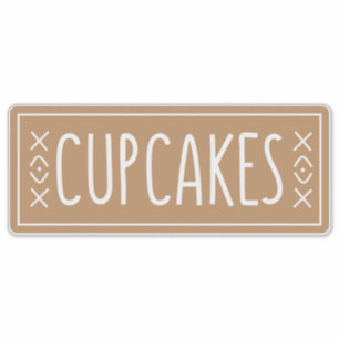 Vintage Cupcakes Bakery Emblem Design Sticker