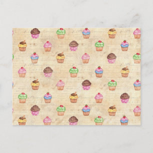 Vintage Cupcakes Postcard