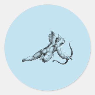 Vintage Cupid and Arrow Love Cherub Angel Classic Round Sticker