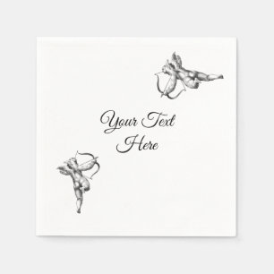 Vintage Cupid and Arrow Love Cherub Angel Napkins