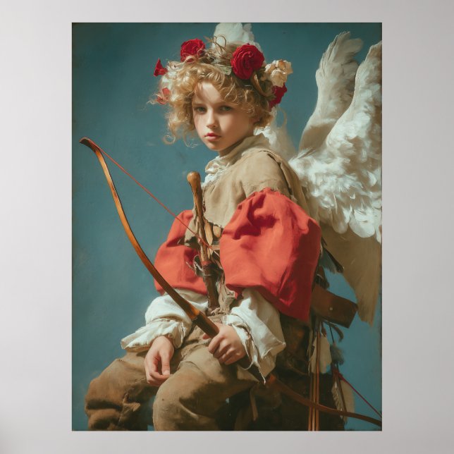 Vintage Cupid Angel  Poster (Front)