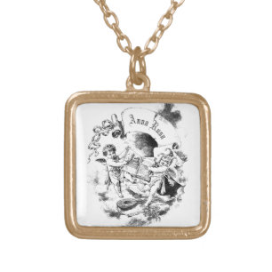 *~* Vintage Cupid AP40 Cherub Reading Books Gold Plated Necklace