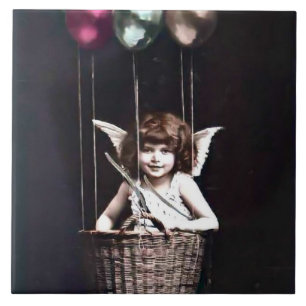 Vintage Cupid Ceramic Tile