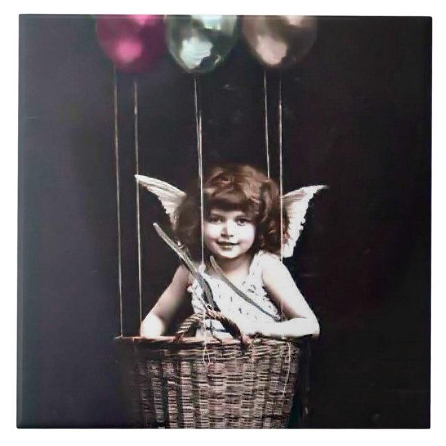 Vintage Cupid Ceramic Tile (Front)