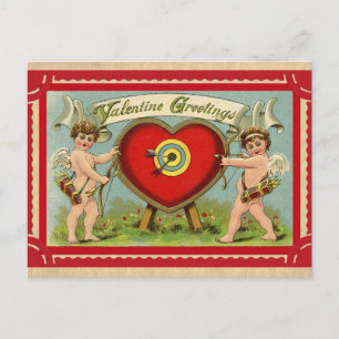 Vintage Cupid Cherub Valentines Day Greetings Postcard