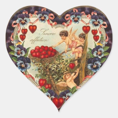 Vintage Cupid Heart Stickers