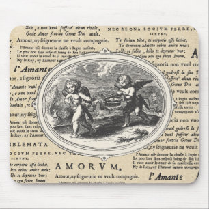 Vintage Cupid in Love Romantic Wedding Engagement Mouse Pad