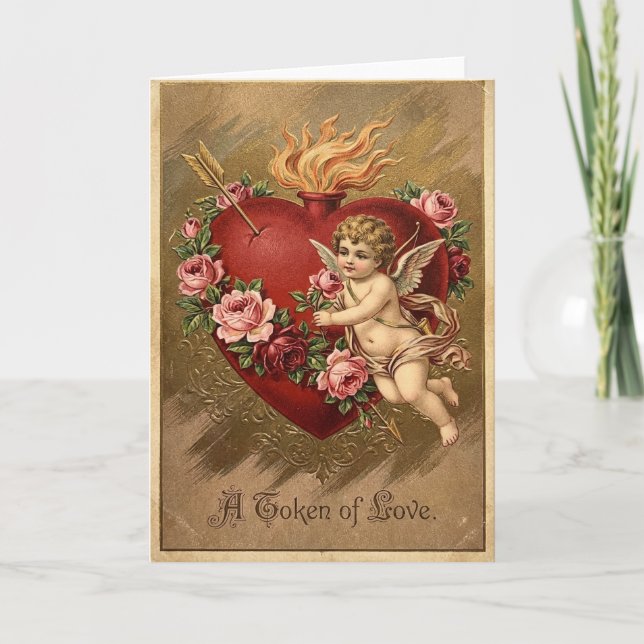 Vintage Cupid Love Card (Front)