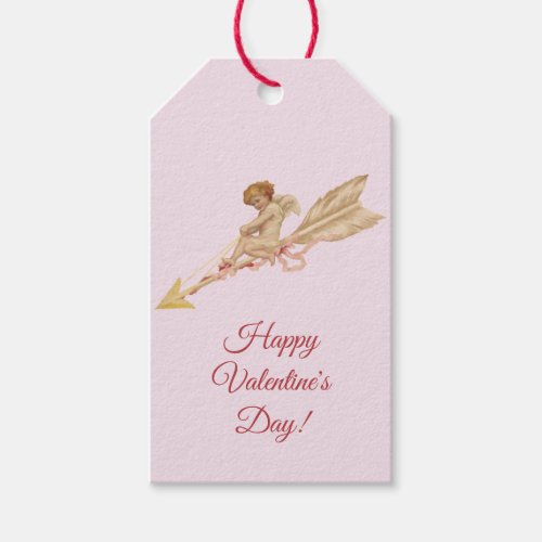 Vintage Cupid on Arrow Custom Messages Valentine Gift Tags