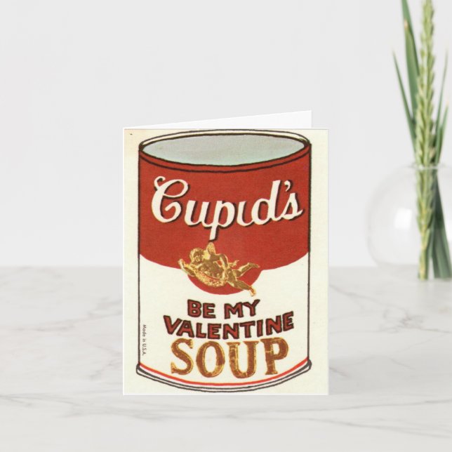 Vintage Cupid Soup Valentine Card (Front)