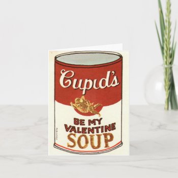 Vintage Cupid Soup Valentine Card by Gypsify at Zazzle