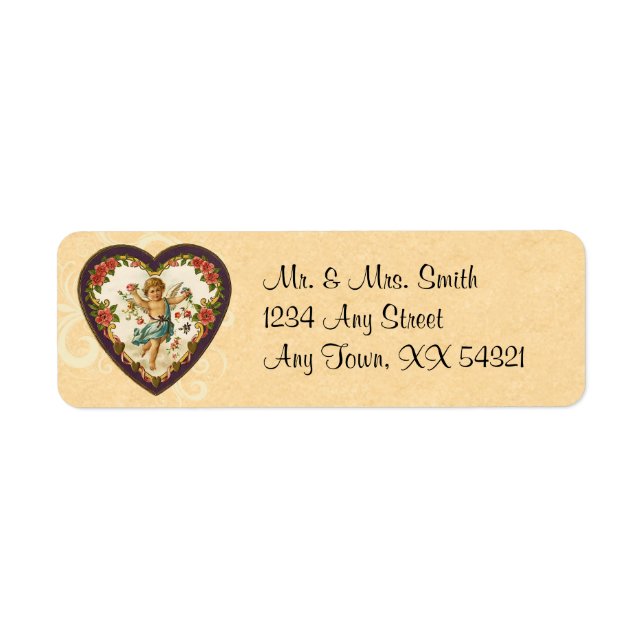 Vintage Cupid Valentine Address Labels (Front)
