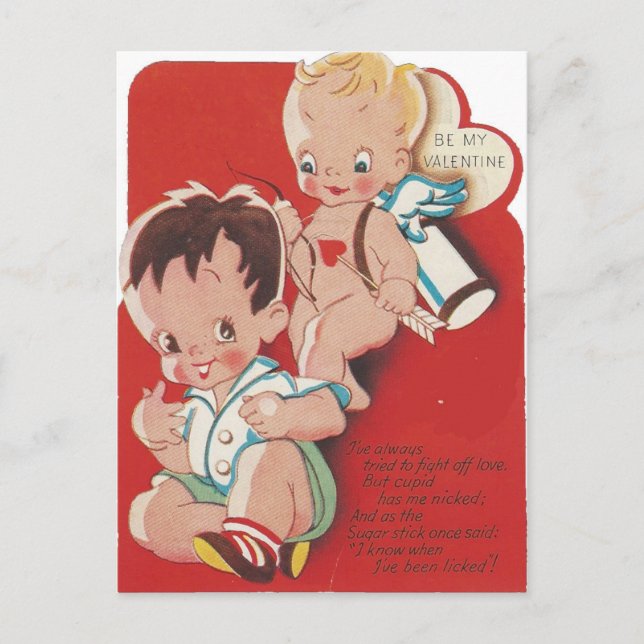 Vintage Cupid Valentine Copy Holiday Postcard (Front)