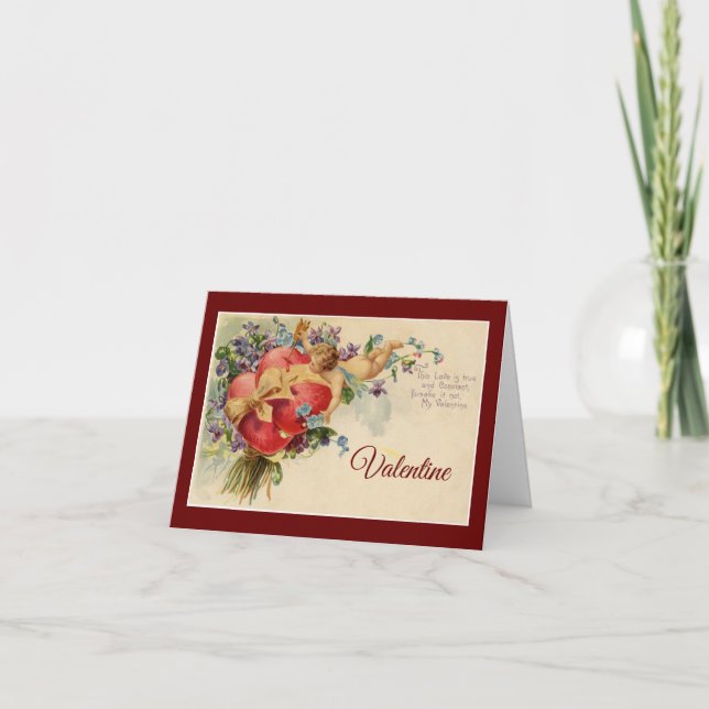 Vintage Cupid Valentine Holiday Card (Front)