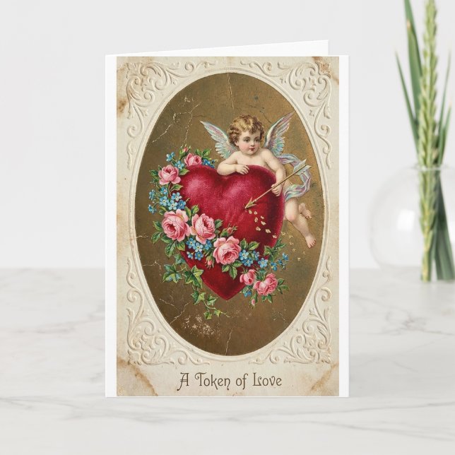 Vintage Cupid Valentine Love Card (Front)