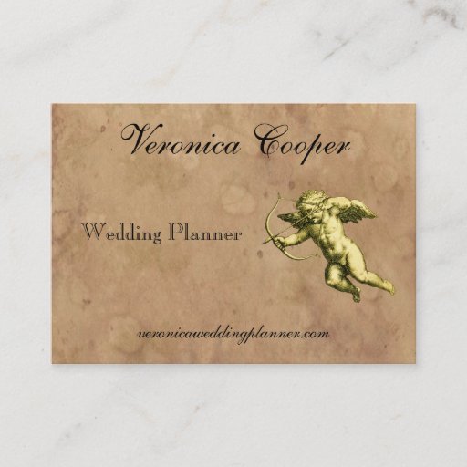 Customizable Vintage Cupid Wedding Planner Business Card Template