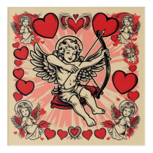Vintage cupide love acrylic print