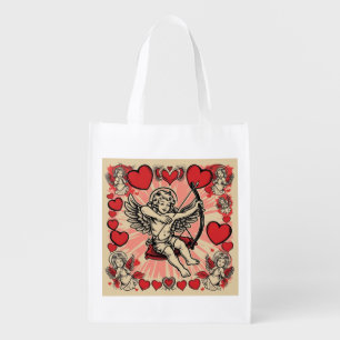 Vintage cupide  love grocery bag