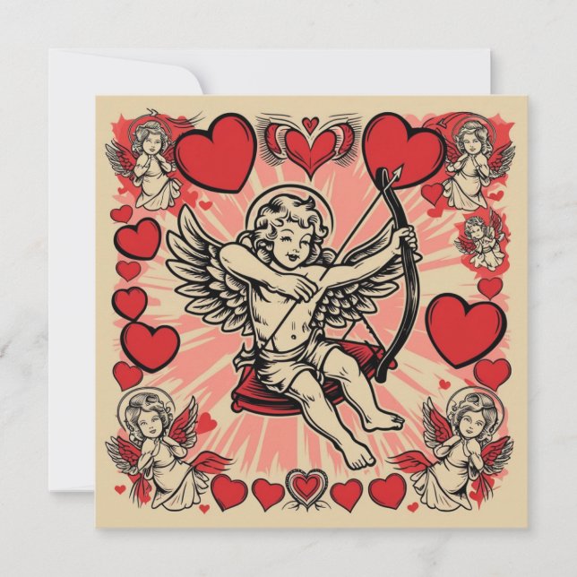 Vintage cupide  love invitation (Front)