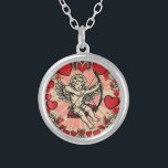 Vintage cupide  love silver plated necklace<br><div class="desc">Vintage cupide,  Valentines day</div>