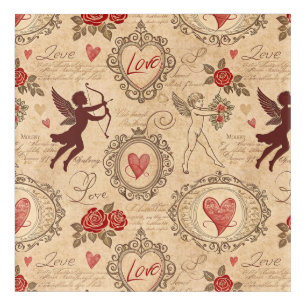 Vintage Cupid's Romantic Pattern (3) Acrylic Print