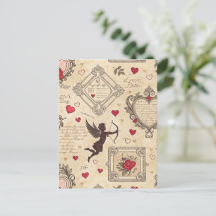 Vintage Cupid's Romantic Pattern (8) Postcard