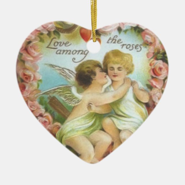 Vintage Cupids Valentine Ornament (Front)