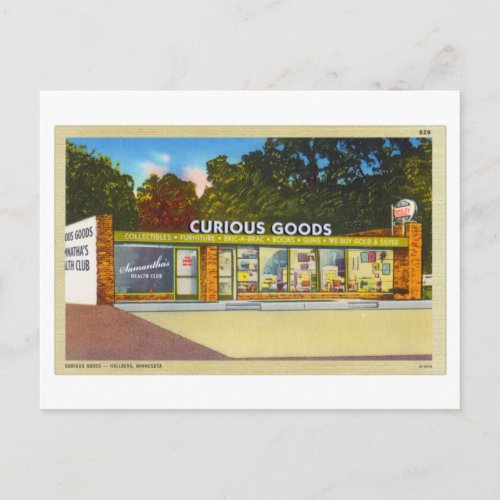 Vintage Curious Goods  Samanthas Health Club Postcard