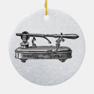 vintage curling iron ceramic ornament