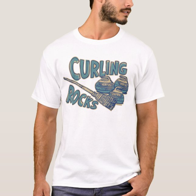 Vintage Curling Rocks T-Shirt (Front)