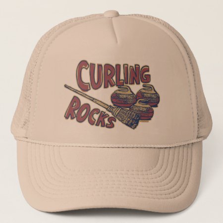 Vintage Curling Rocks Trucker Hat