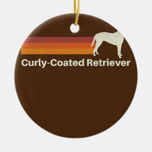 Vintage Curly Coated Retriever Retro Mom Dad Dog  Ceramic Ornament