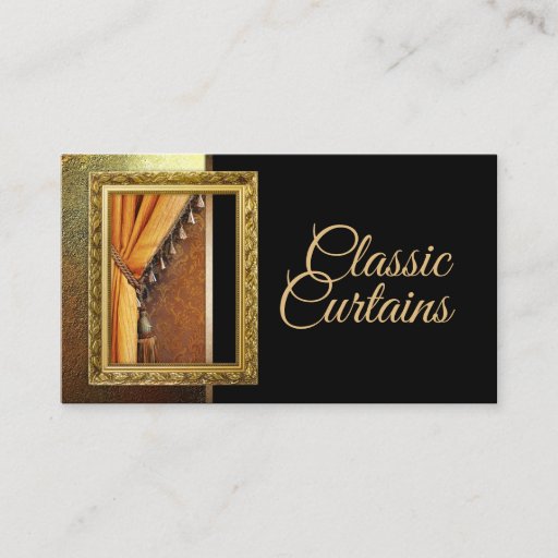 Customizable Vintage Curtain Salon Classic Business Card