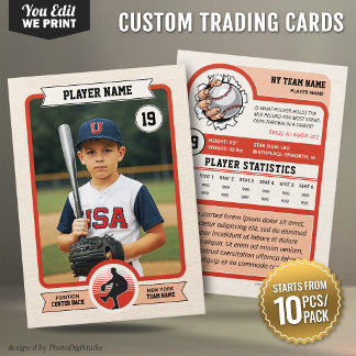 Vintage Custom Baseball Trading Card 10 pcs/pack