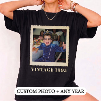 Vintage Custom Birth Year Retro Photo Frame T-Shirt