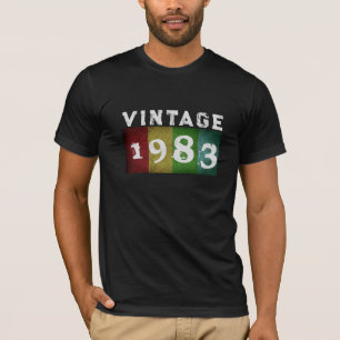 Vintage Custom Birthday Year and Date Shirt Colors